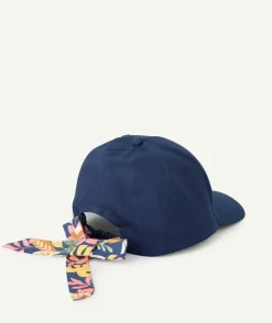 Casquette fille bleu avec nœud