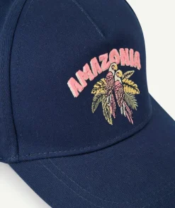 Casquette fille bleu avec nœud