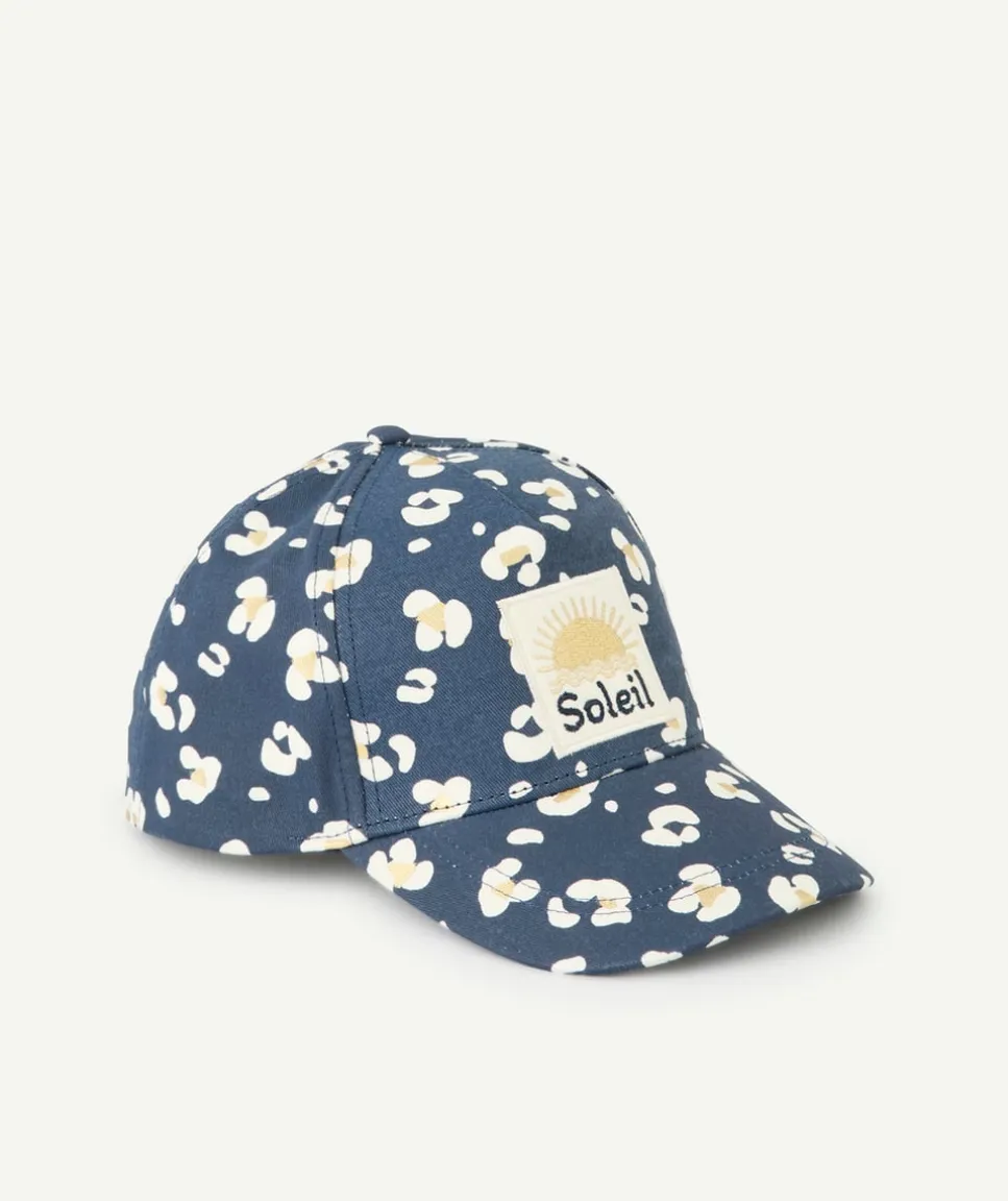 Casquette fille imprimé bleu