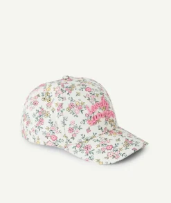 Casquette fille imprimée fleurs
