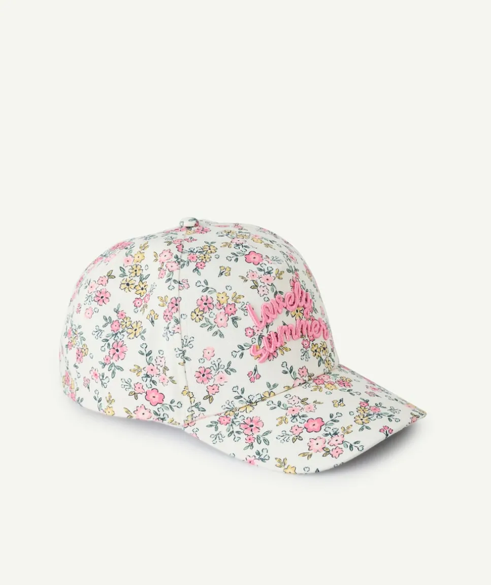 Casquette fille imprimée fleurs