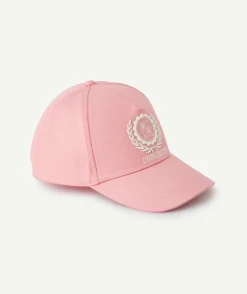 Casquette fille rose thème campus brodé blanc