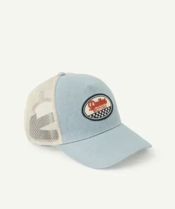 Casquette garçon bleu avec patch