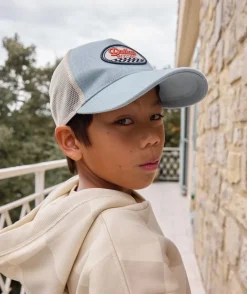 Casquette garçon bleu avec patch