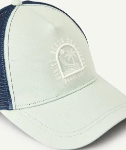 Casquette garçon bleu et blanc