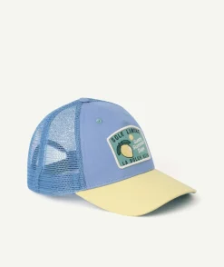 Casquette garçon bleu et jaune avec patch brodé