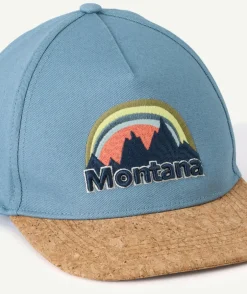 Casquette garçon bleue visière effet liège