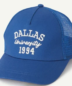 Casquette garçon bleu roi motif thème dallas université