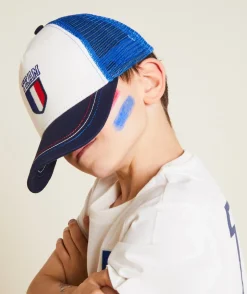 Casquette garçon en coton avec drapeau thème foot