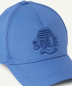 Casquette garçon en coton bleu avec message sole brodé