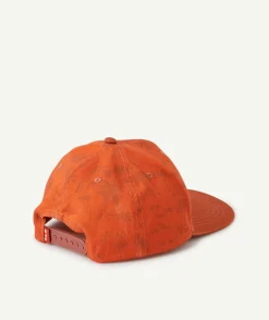 Casquette garçon en coton orange avec message