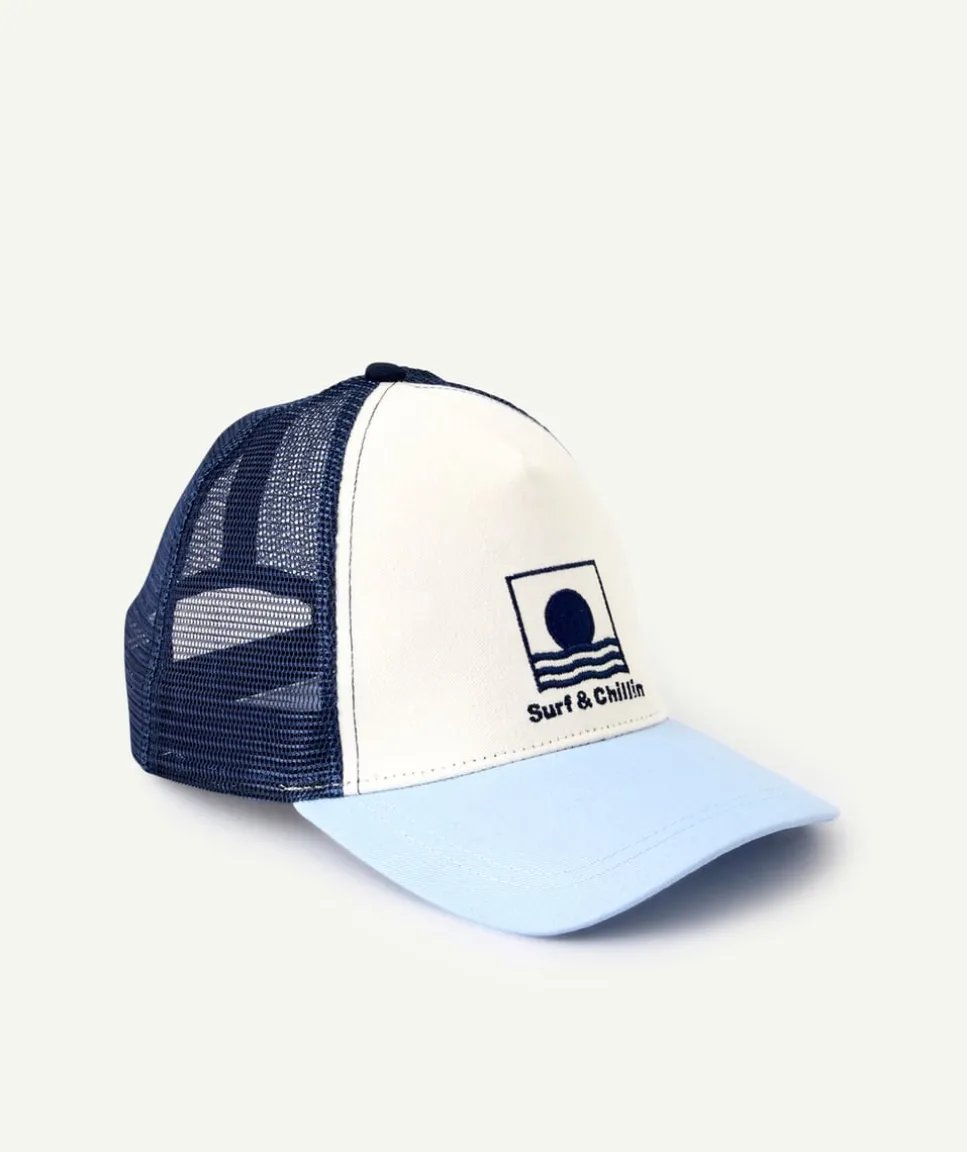 Casquette garçon imprimé bleue