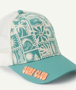 Casquette garçon imprimée vert et blanc