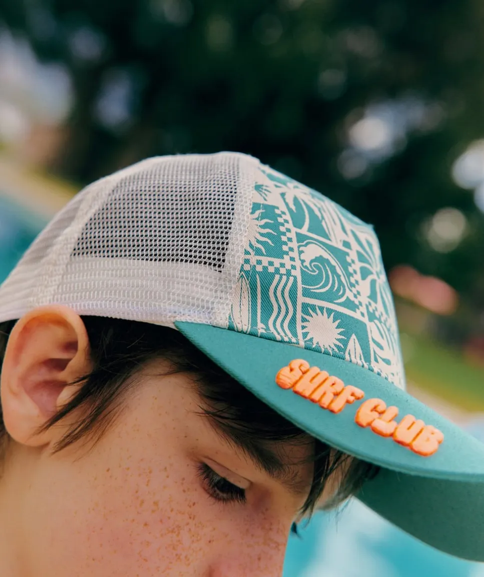 Casquette garçon imprimée vert et blanc