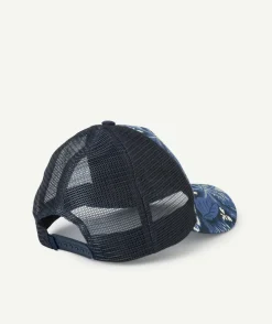 Casquette garçon imprimé tropical bleu