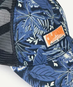 Casquette garçon imprimé tropical bleu