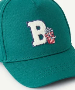 Casquette garçon verte avec patch