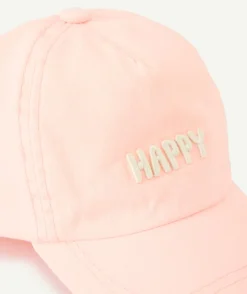 Casquette happy bébé fille rose