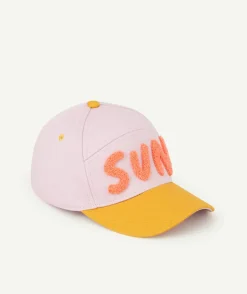 Casquette lilas avec message fun en bouclette