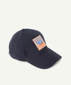 Casquette polaire garçon bleu marine avec patch et messages