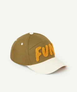 Casquette vert olive avec message fun en bouclette