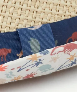 Chapeau de paille bébé garçon avec imprimé animalier
