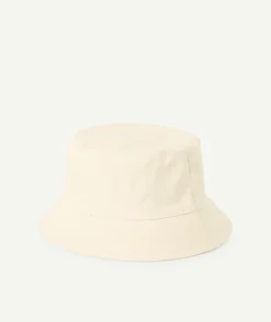 Chapeau fille en coton écru imprimé floral