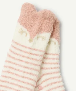 Chaussettes antidérapante bébé fille rayées