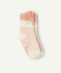 Chaussettes antidérapante bébé fille rayées