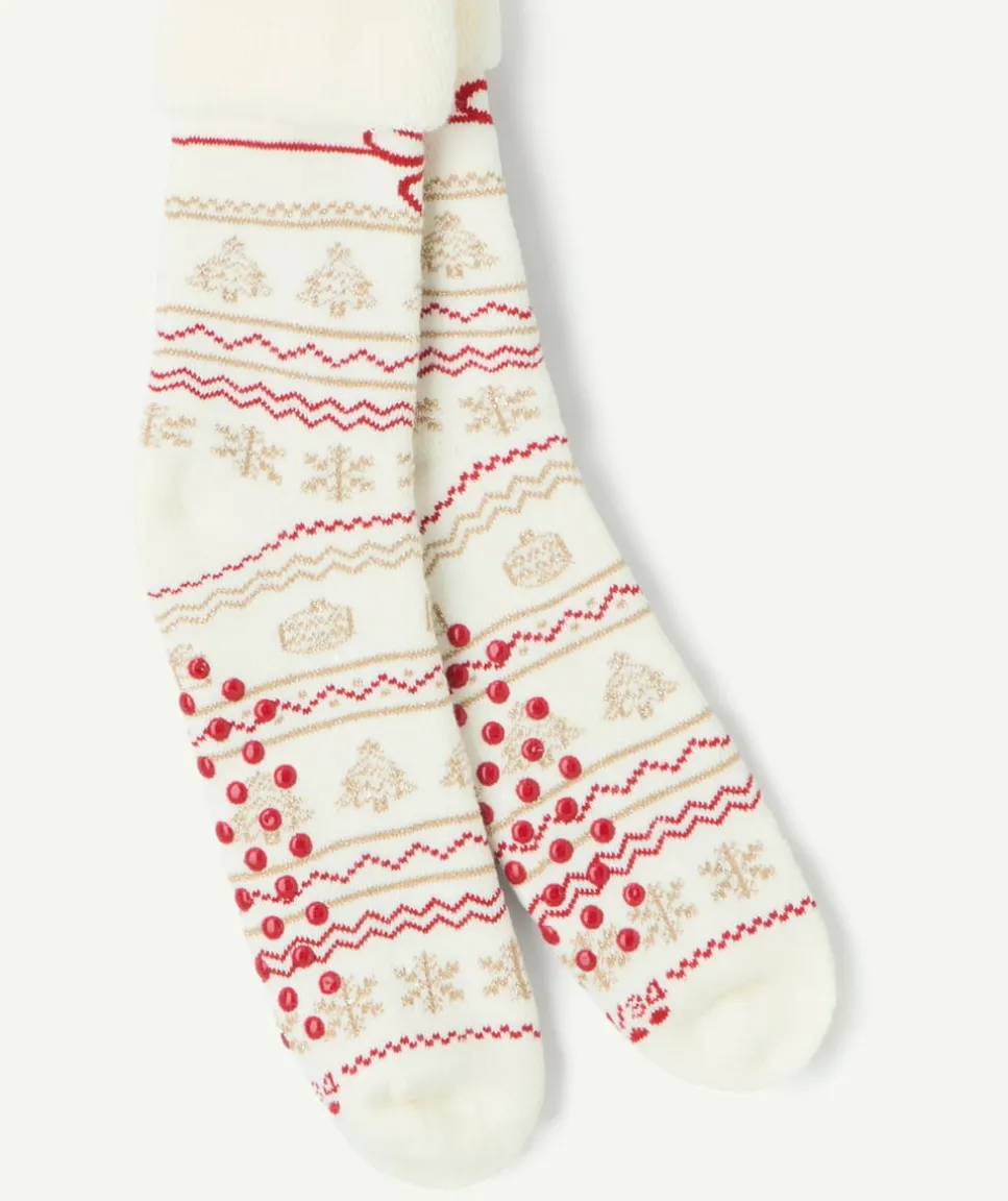 Chaussettes antidérapantes imprimé noël fille