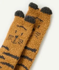 Chaussettes bébé fille antidérapante pilou pilou tigre avec petites oreilles