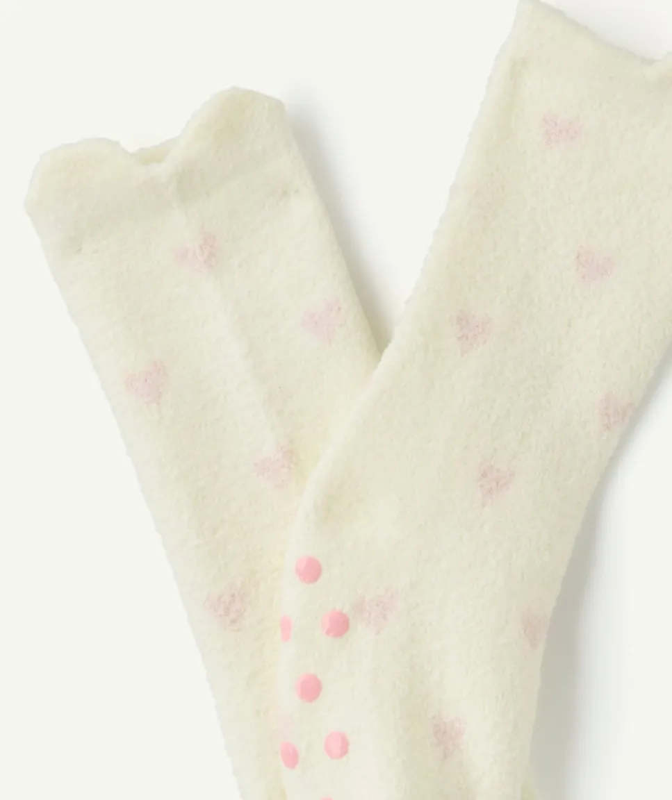 Chaussettes bébé fille imprimé cœurs antidérapantes