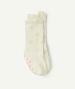 Chaussettes bébé fille imprimé cœurs antidérapantes