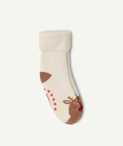 Chaussettes bébé garçon motif renne antidérapant