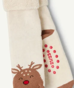 Chaussettes bébé garçon motif renne antidérapant