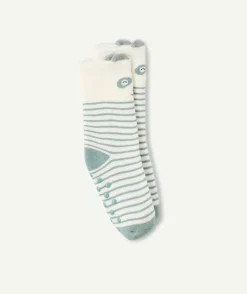 Chaussettes bébé garçon panda rayé tout doux