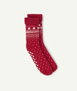 Chaussettes rouges imprimé fantaisie garçon