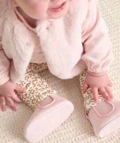 Chausson bébé fille rose pâle