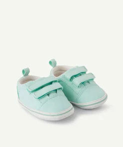 Chausson menthe style baskets à scratchs bébé fille