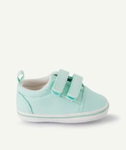 Chausson menthe style baskets à scratchs bébé fille