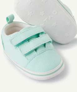 Chausson menthe style baskets à scratchs bébé fille
