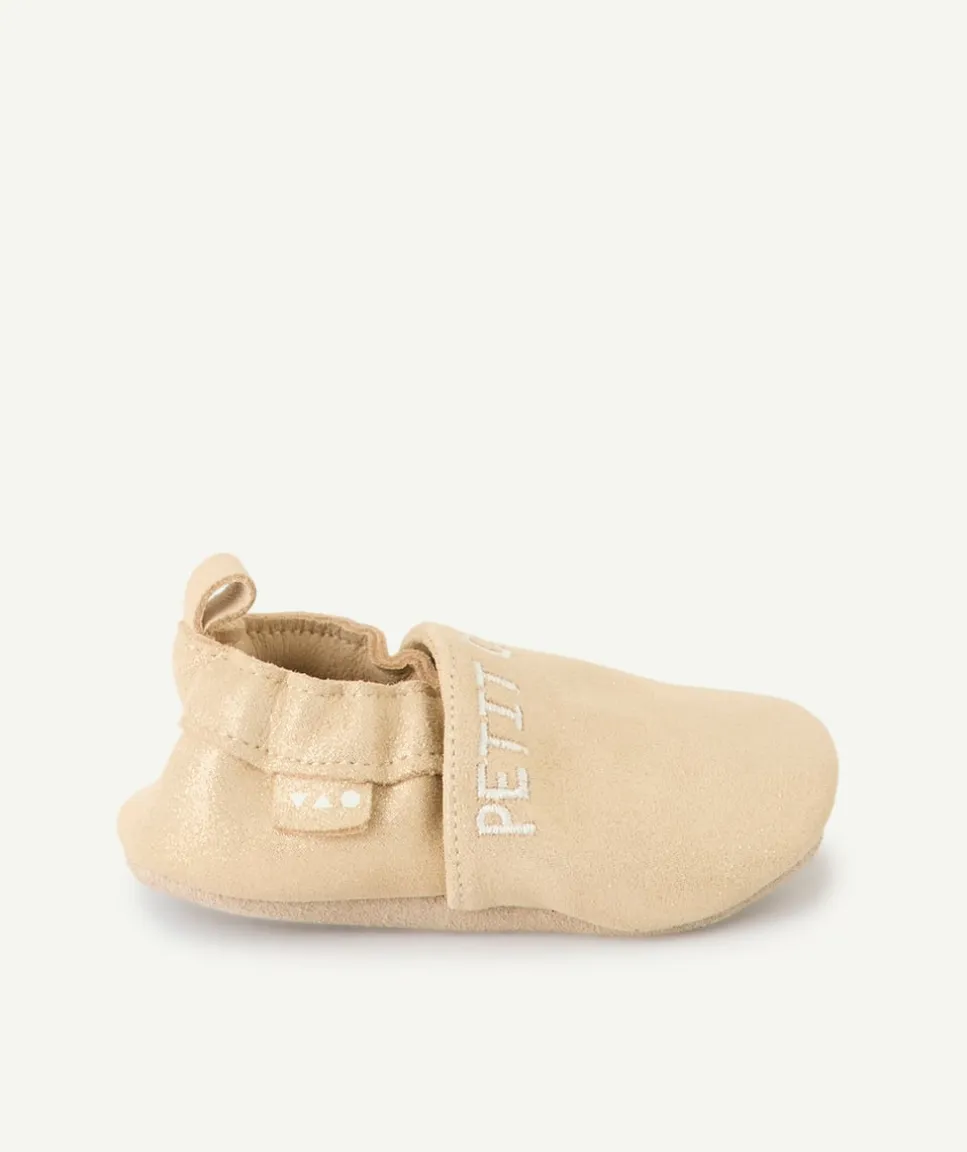 Chaussons bébé fille beige