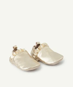 Chaussons bébé fille couleur dorée
