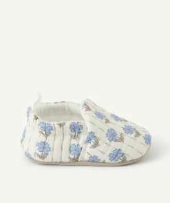 Chaussons bébé fille imprimé floral matelassé