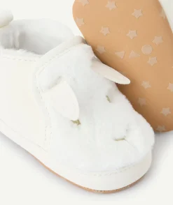 Chaussons bébé fille motif lapin blanc