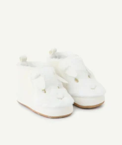 Chaussons bébé fille motif lapin blanc