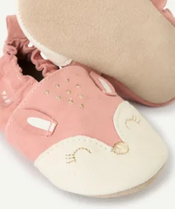 Chaussons bébé fille rose animal