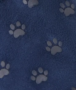 Chaussons en partie en cuir bébé garçon bleu marine avec motifs pattes