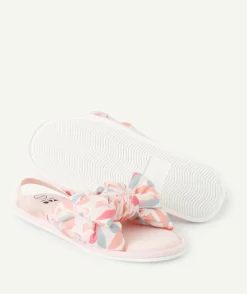 Chaussons fille imprimé floral rose