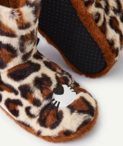 Chaussons fille léopard tout doux